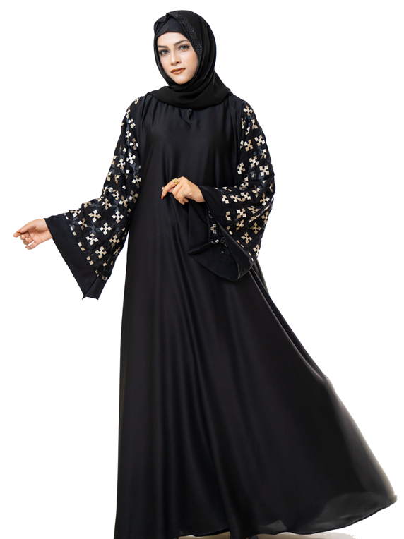 Embroidery Sleeves Abaya