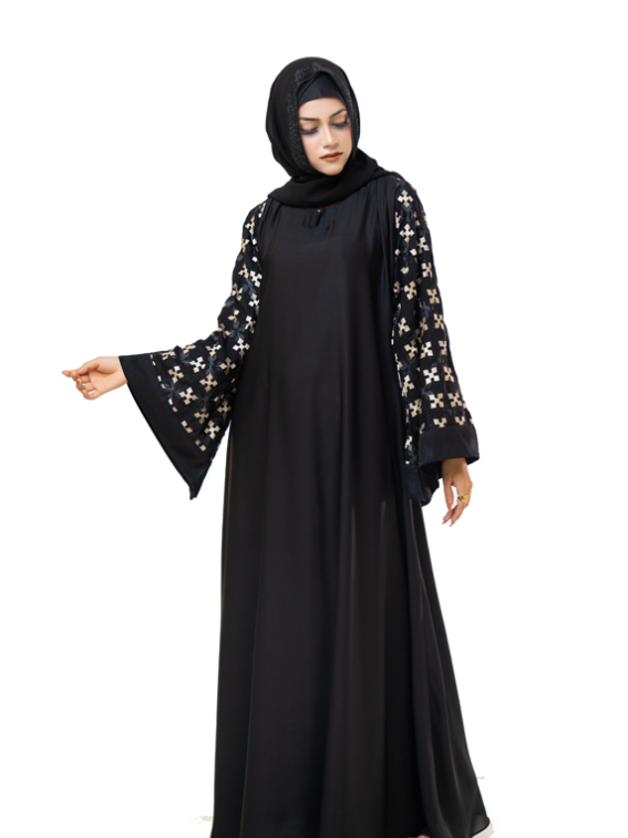 Embroidery Sleeves Abaya