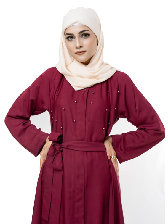 Front Open Pearl Abaya