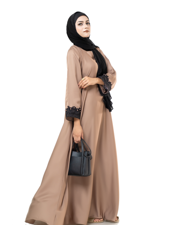 Embroidered And Pearls Sleeves Abaya
