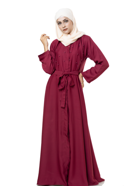 Front Open Pearl Abaya