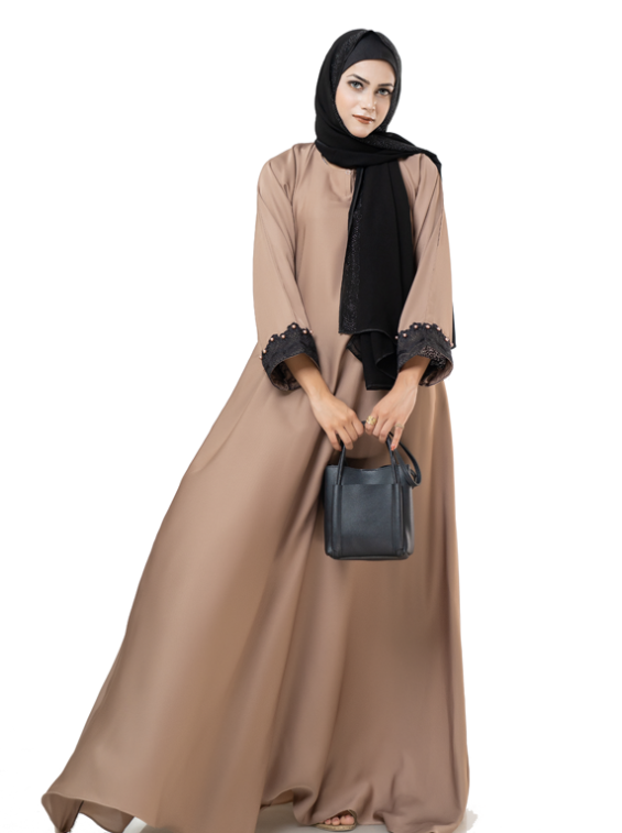 Embroidered And Pearls Sleeves Abaya