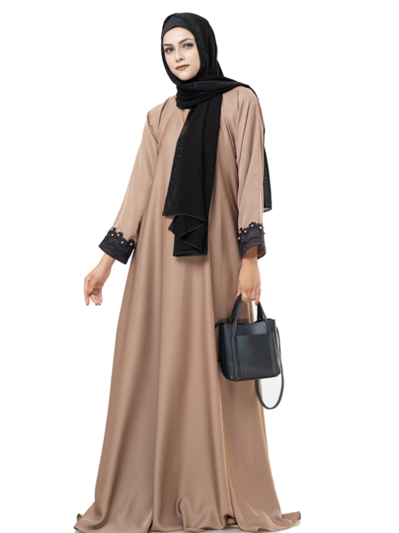 Embroidered And Pearls Sleeves Abaya