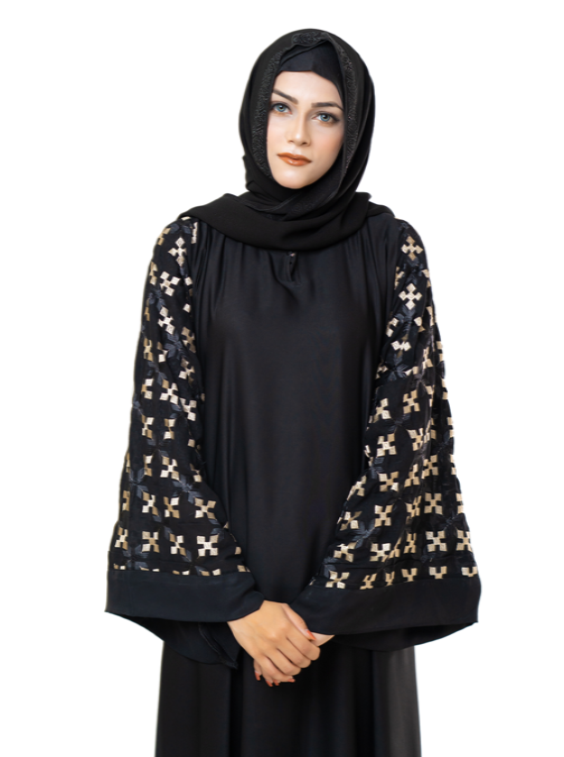 Embroidery Sleeves Abaya - chachaoutfits