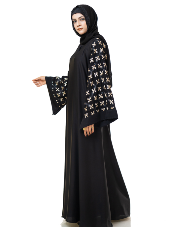 Embroidery Sleeves Abaya - chachaoutfits