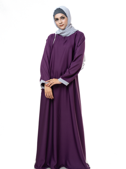 Everyday Contrast Sleeves Abaya - chachaoutfits