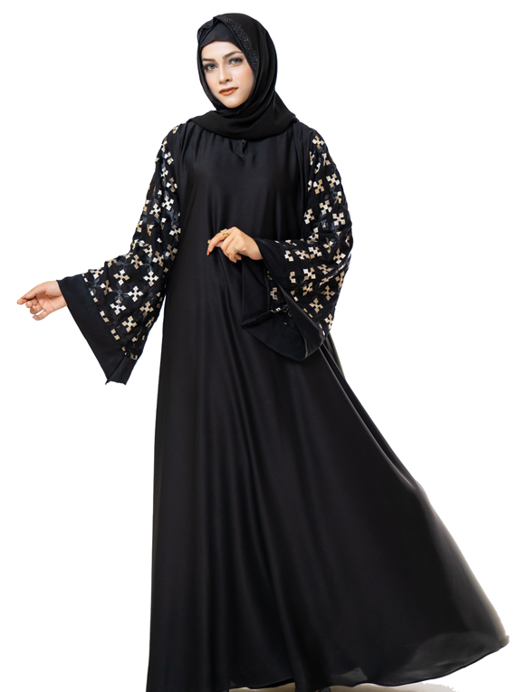 Embroidery Sleeves Abaya - chachaoutfits