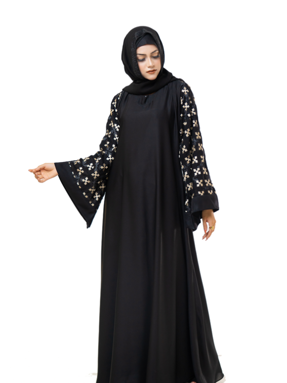 Embroidery Sleeves Abaya - chachaoutfits