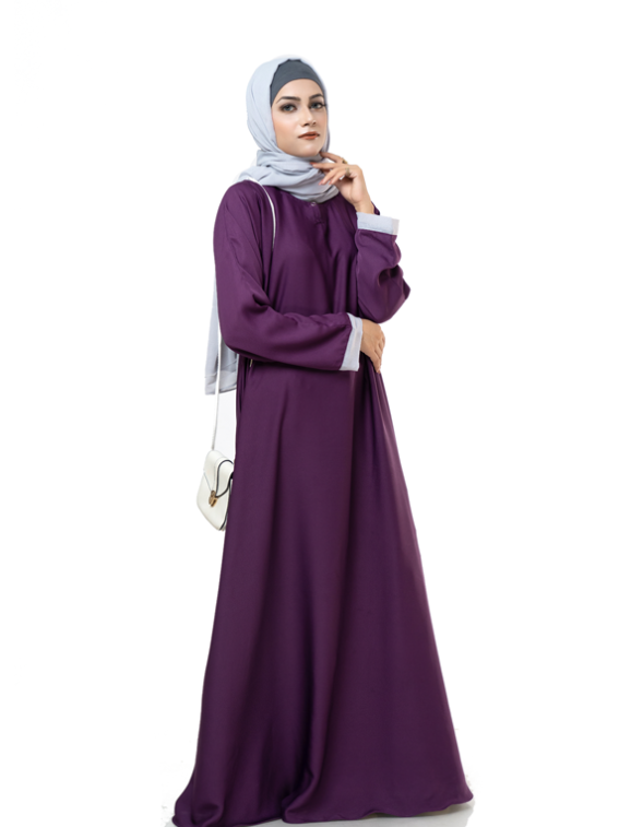 Everyday Contrast Sleeves Abaya - chachaoutfits