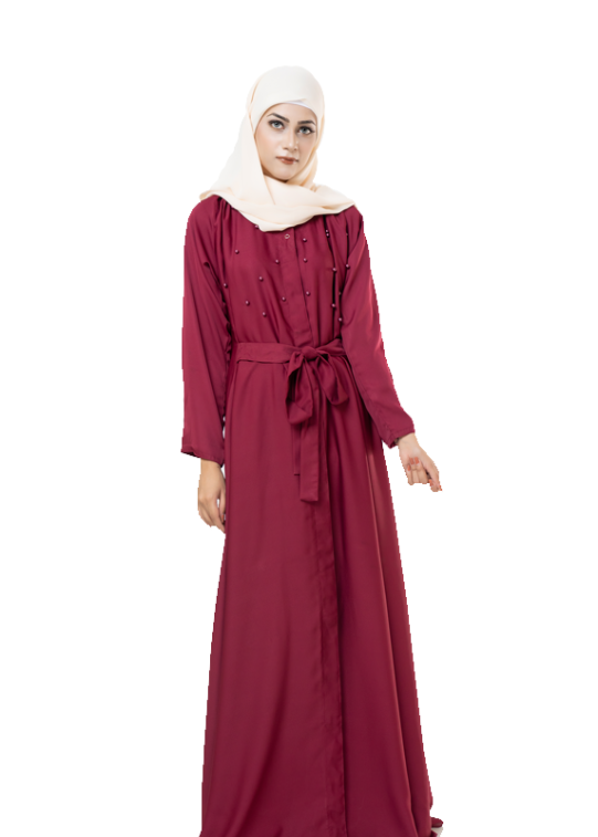 Front Open Pearl Abaya