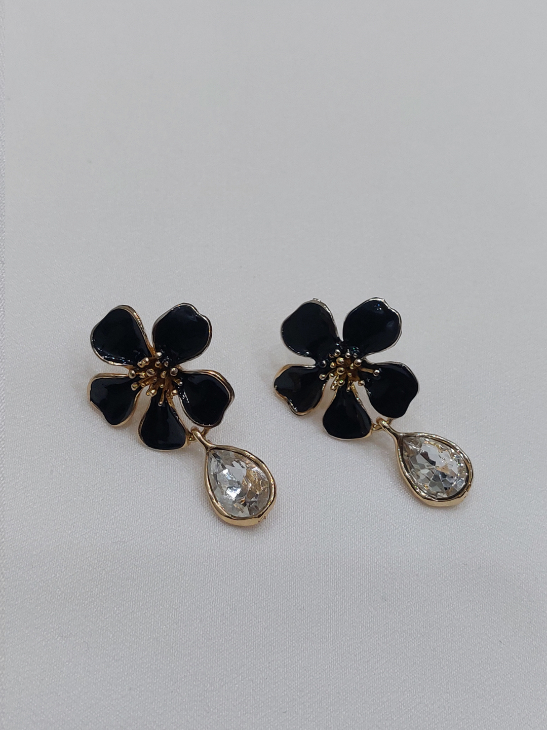 Black Flower Earrings