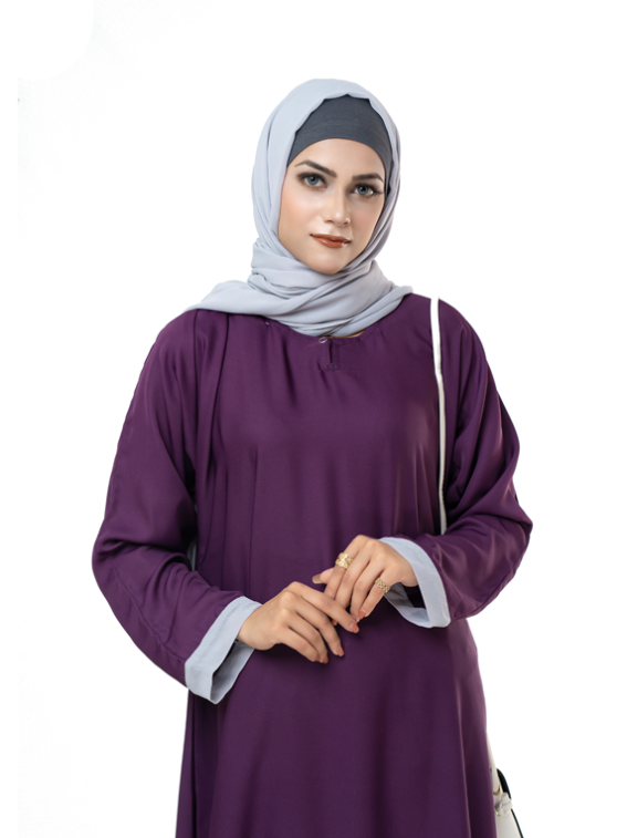Everyday Contrast Sleeves Abaya - chachaoutfits