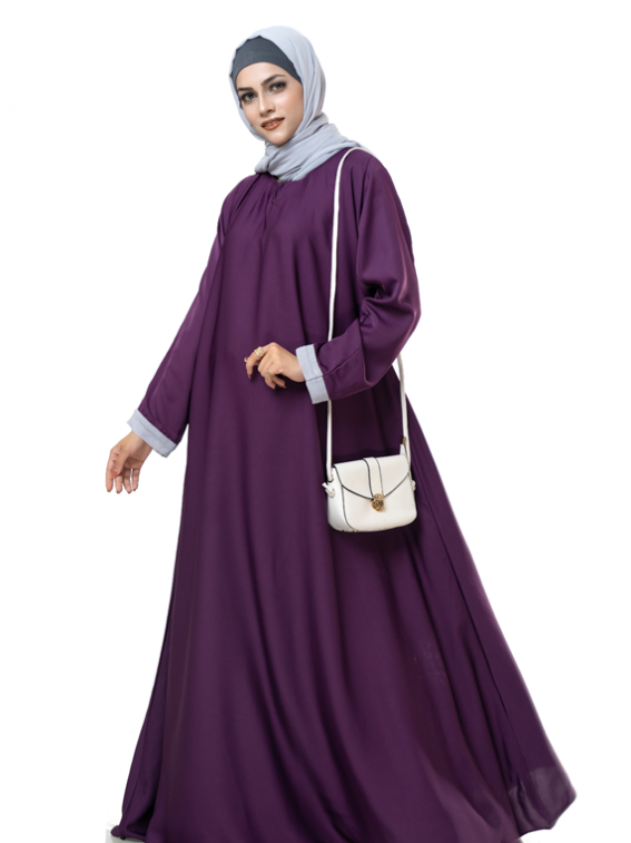 Everyday Contrast Sleeves Abaya - chachaoutfits