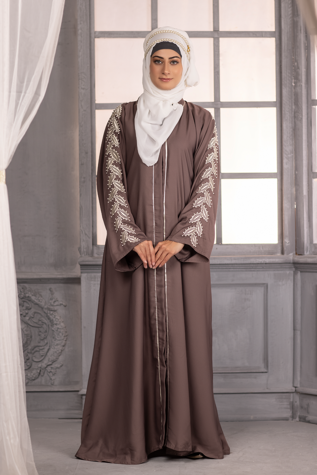 Pearl Diamante Abaya