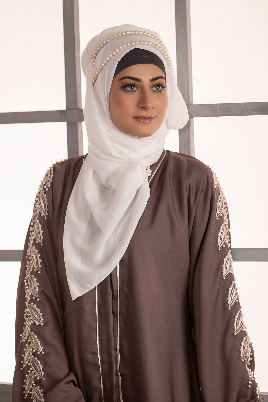 Pearl Diamante Abaya